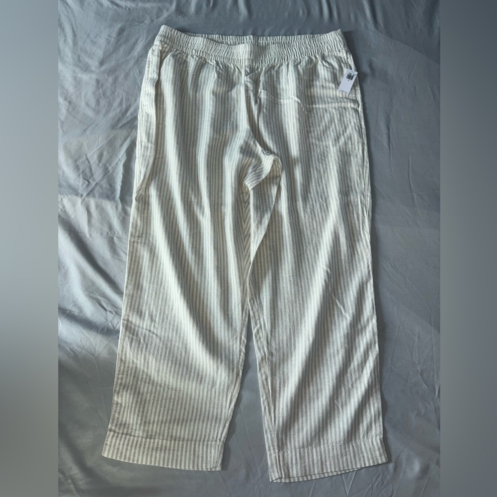 Old Navy Women’s  Cream Striped Linen Pants